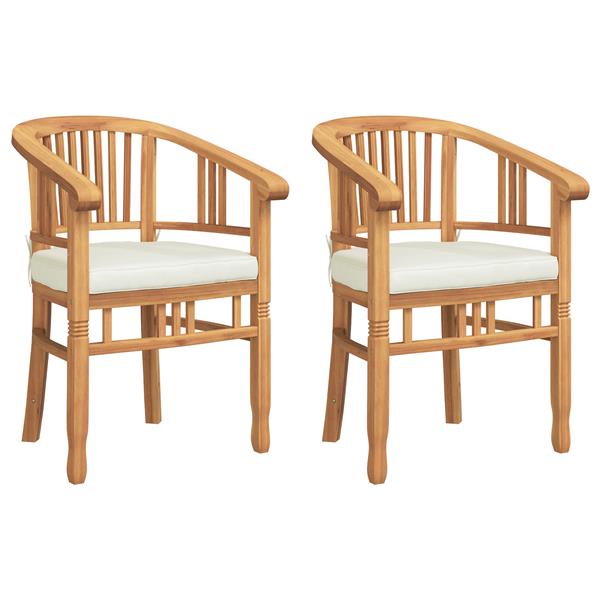 Grote foto vidaxl tuinstoelen 2 pcs bruin 63 x 58 x 89 cm massief teakhout tuin en terras tuinmeubelen