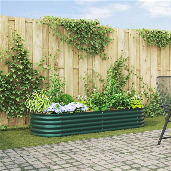 Grote foto vidaxl verhoogde plantenbak groen 240 x 80 x 44 cm staal tuin en terras overige tuin en terras