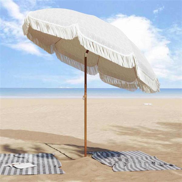 Grote foto vidaxl parasol grijs en wit 205 x 209 cm staal tuin en terras overige tuin en terras
