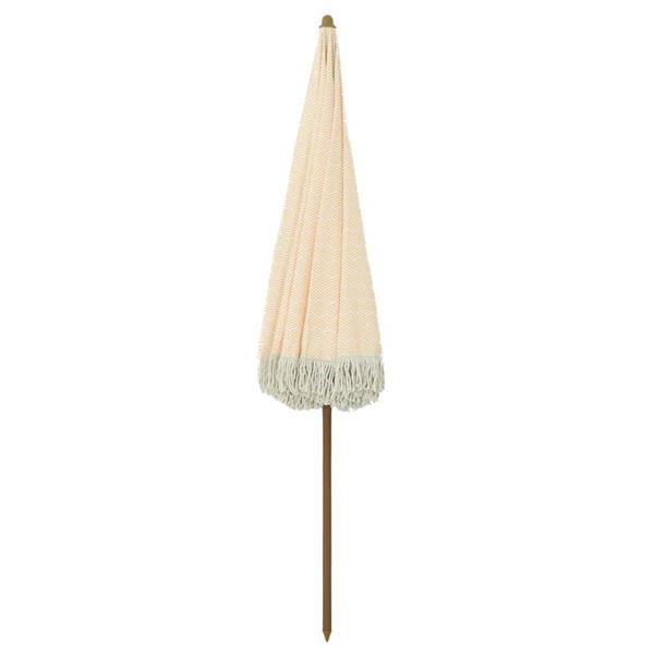 Grote foto vidaxl parasol geel en wit 160 x 195 cm staal tuin en terras overige tuin en terras