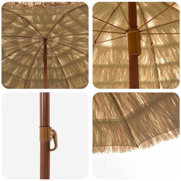 Grote foto vidaxl strandparasol bruin 265 x 267 cm staal tuin en terras overige tuin en terras