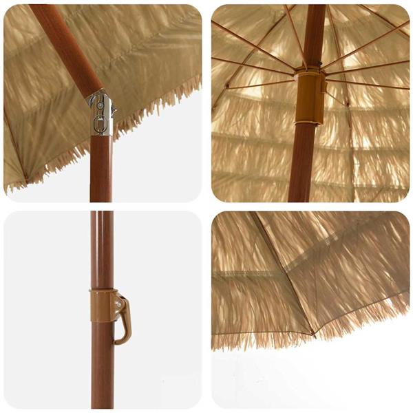 Grote foto vidaxl strandparasol bruin 265 x 267 cm staal tuin en terras overige tuin en terras