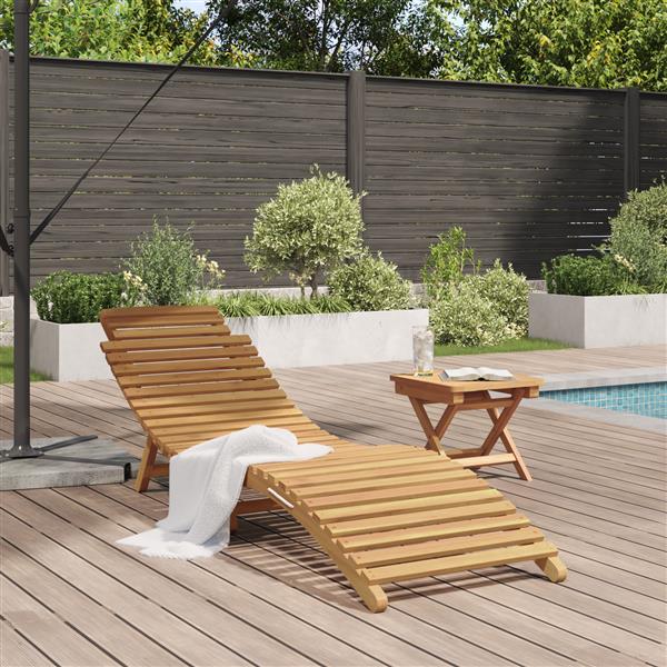 Grote foto vidaxl ligstoel bruin 184 x 55 x 59 cm massief teakhout tuin en terras tuinmeubelen