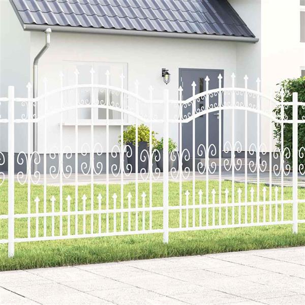 Grote foto vidaxl tuinhek wit 165 cm poedergecoat staal tuin en terras hekken en schuttingen