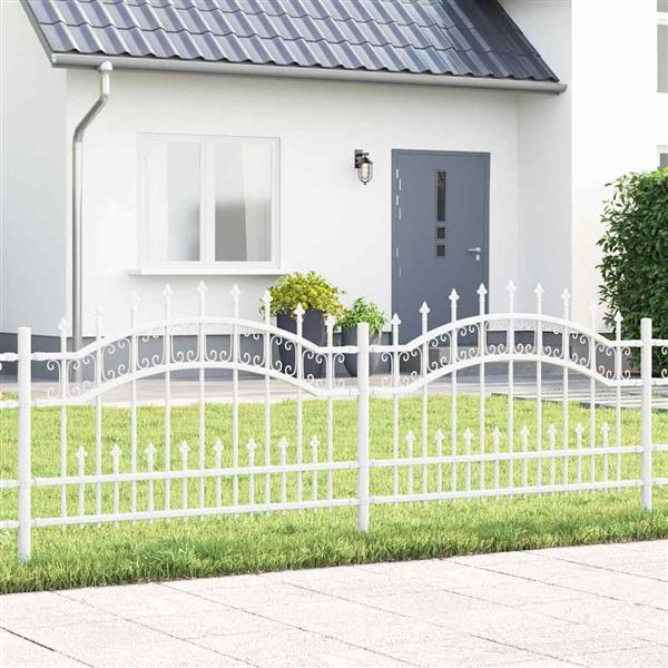 Grote foto vidaxl tuinhek wit 115 cm poedergecoat staal tuin en terras hekken en schuttingen