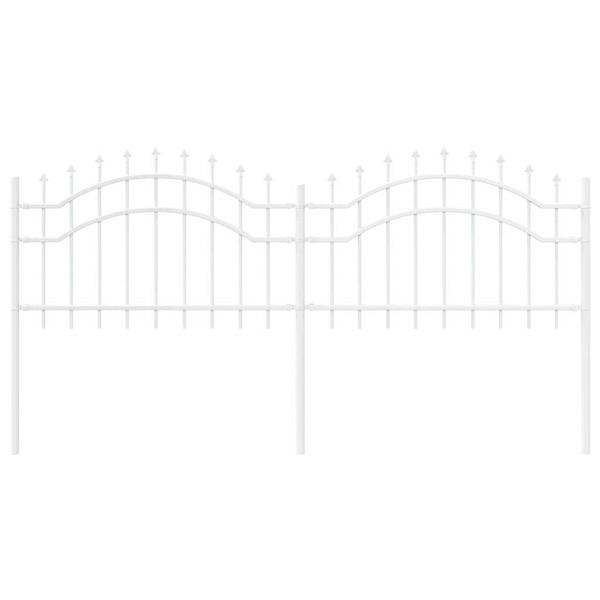 Grote foto vidaxl tuin hek wit 115 cm poedergecoat staal tuin en terras hekken en schuttingen