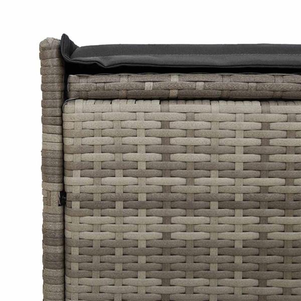 Grote foto vidaxl opbergbank met kussen voor buiten 100 cm poly rattan grijs tuin en terras tuinmeubelen