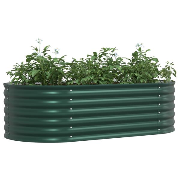 Grote foto vidaxl verhoogde plantenbak groen 160 x 80 x 44 cm staal tuin en terras overige tuin en terras