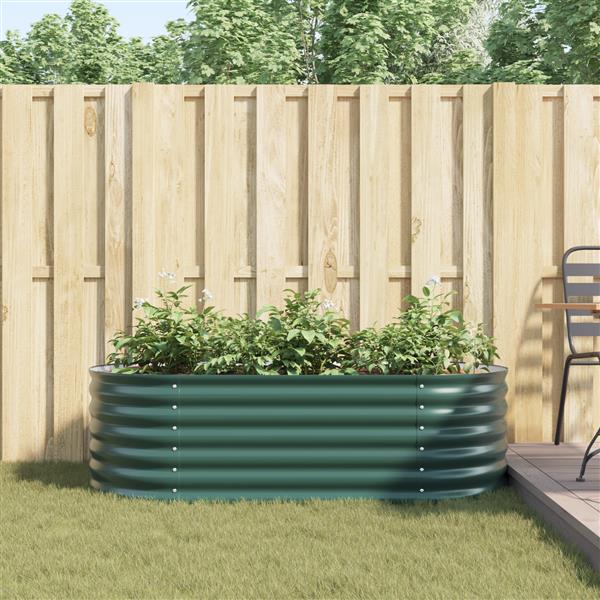 Grote foto vidaxl verhoogde plantenbak groen 160 x 80 x 44 cm staal tuin en terras overige tuin en terras