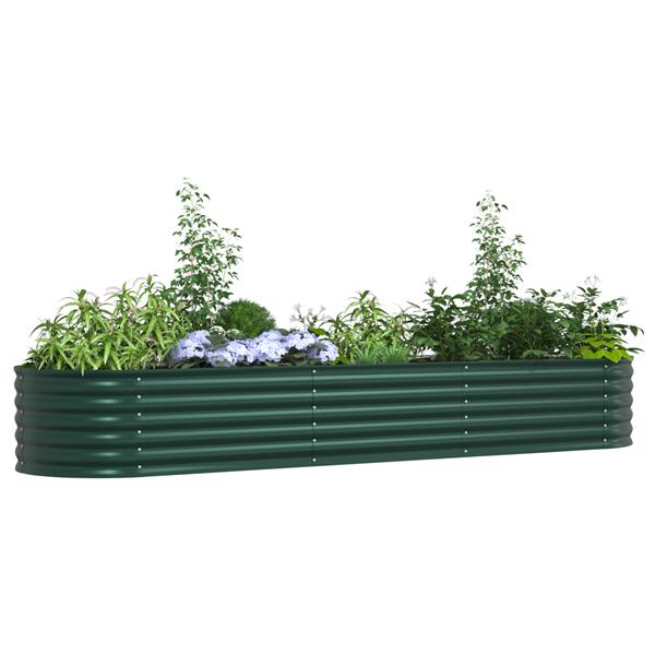 Grote foto vidaxl verhoogde plantenbak groen 320 x 80 x 44 cm staal tuin en terras overige tuin en terras