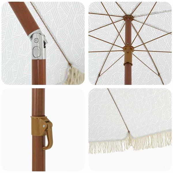 Grote foto vidaxl parasol grijs en wit 205 x 209 cm staal tuin en terras overige tuin en terras