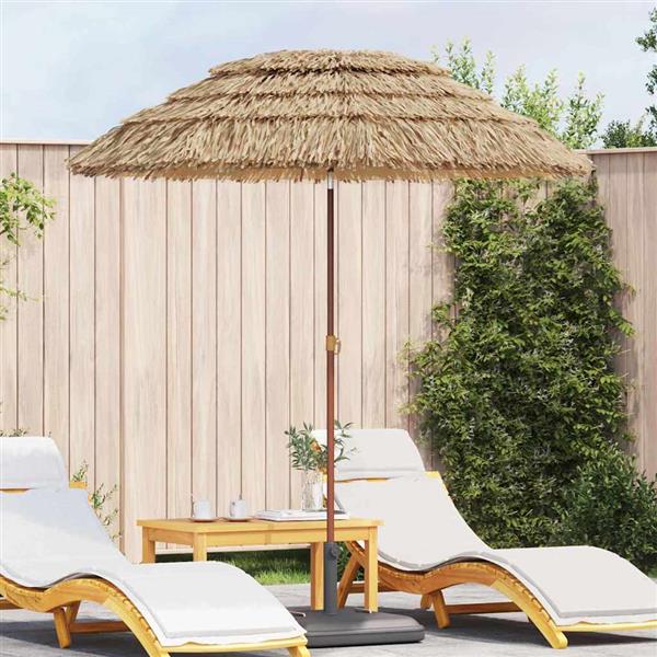 Grote foto vidaxl strandparasol bruin 160 x 196 cm staal tuin en terras overige tuin en terras