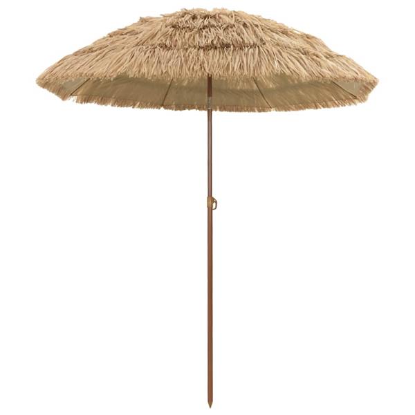 Grote foto vidaxl strandparasol bruin 160 x 196 cm staal tuin en terras overige tuin en terras
