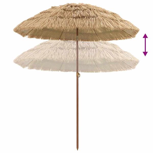 Grote foto vidaxl strandparasol bruin 160 x 196 cm staal tuin en terras overige tuin en terras