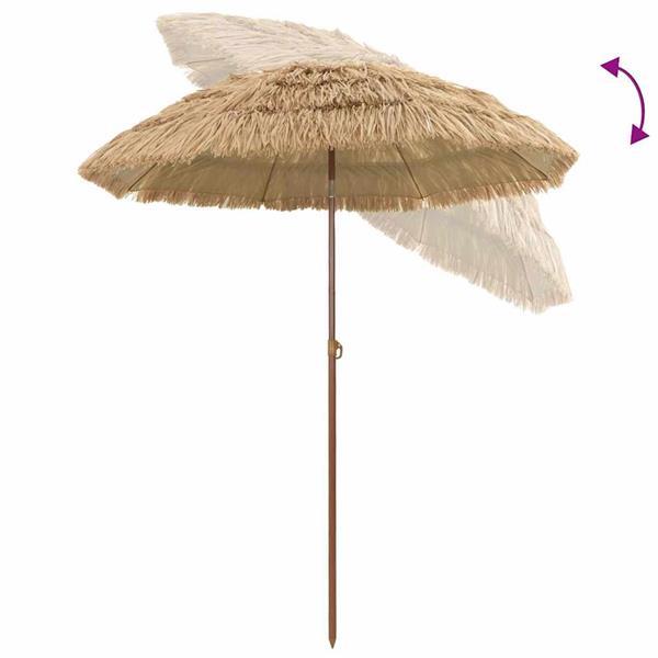 Grote foto vidaxl strandparasol bruin 160 x 196 cm staal tuin en terras overige tuin en terras