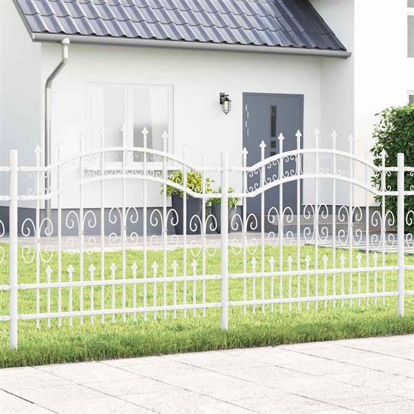 Grote foto vidaxl tuinhek wit 140 cm poedergecoat staal tuin en terras hekken en schuttingen