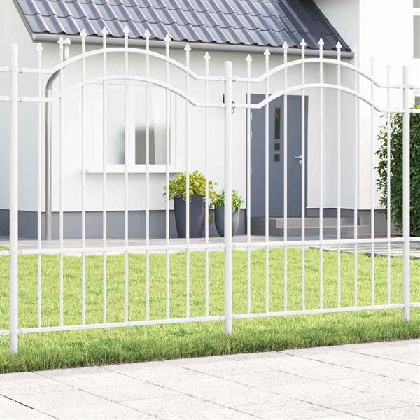 Grote foto vidaxl tuin hek wit 190 cm poedergecoat staal tuin en terras hekken en schuttingen
