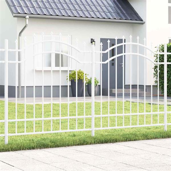 Grote foto vidaxl tuin hek wit 165 cm poedergecoat staal tuin en terras hekken en schuttingen