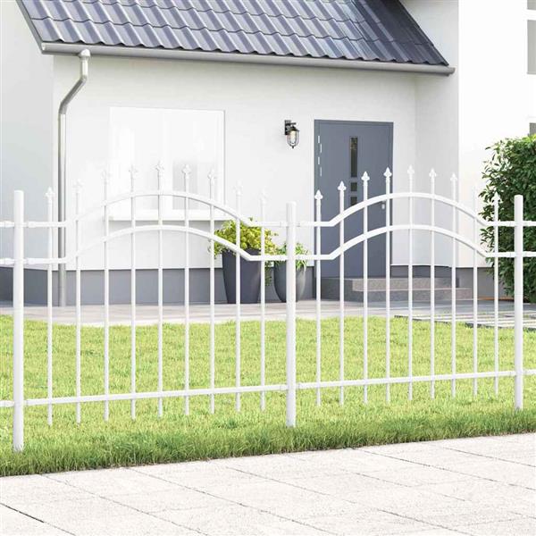 Grote foto vidaxl tuin hek wit 140 cm poedergecoat staal tuin en terras hekken en schuttingen
