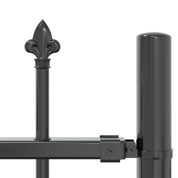 Grote foto vidaxl tuin hek grijs 115 cm poedergecoat staal tuin en terras hekken en schuttingen