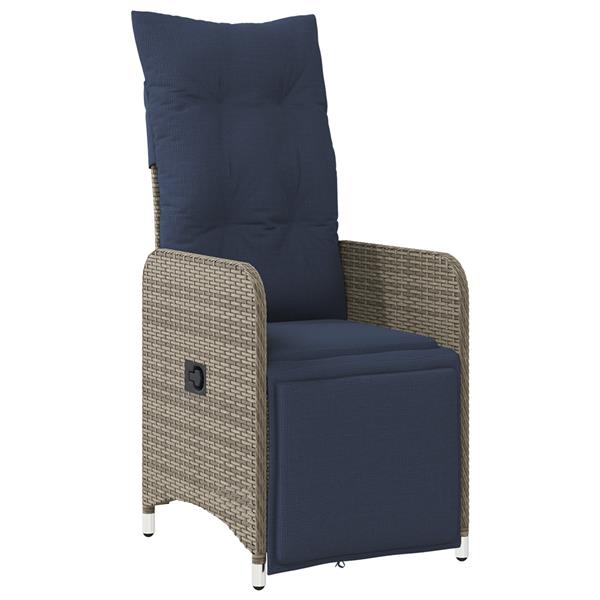 Grote foto vidaxl tuin eetset 3 pcs grijs poly rattan tuin en terras tuinmeubelen