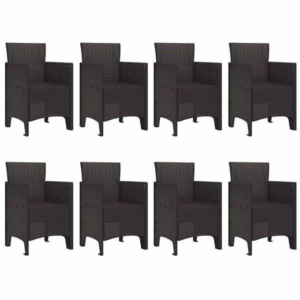 Grote foto vidaxl tuin eetset 9 pcs bruin polt riet tuin en terras tuinmeubelen