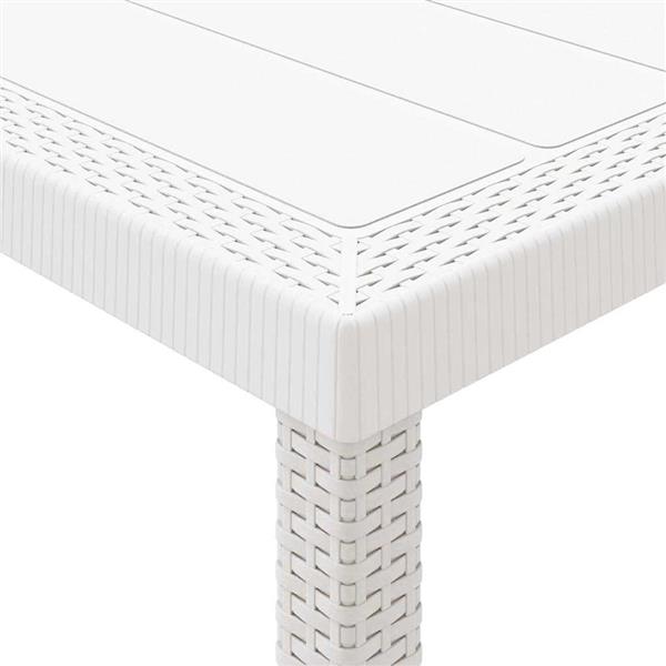 Grote foto vidaxl tuin eetset 9 pcs wit polt riet tuin en terras tuinmeubelen