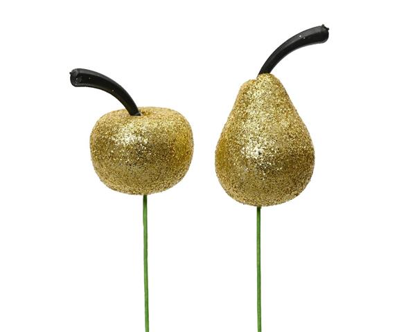 Grote foto kunstappeltjes en peertjes goud glitter set 18 stuks verzamelen overige verzamelingen