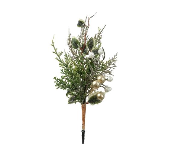 Grote foto kersthanger steker wintergroen champagne balletjes 25 cm per stuk verzamelen overige verzamelingen