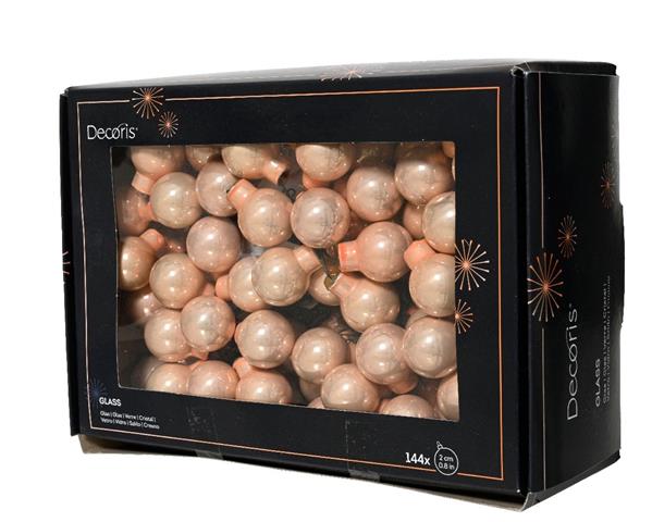 Grote foto balletjes op draad 2 cm peach pearl glans doos 144 stuks kerstballen verzamelen overige verzamelingen