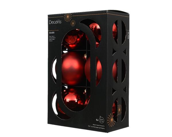 Grote foto kerstballen glas kerstrood 8 cm set van 6 verzamelen overige verzamelingen