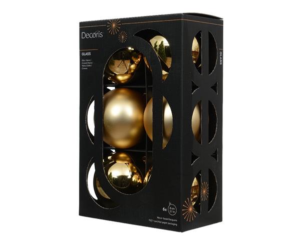 Grote foto kerstballen glas goudkleurig 8 cm set van 6 verzamelen overige verzamelingen