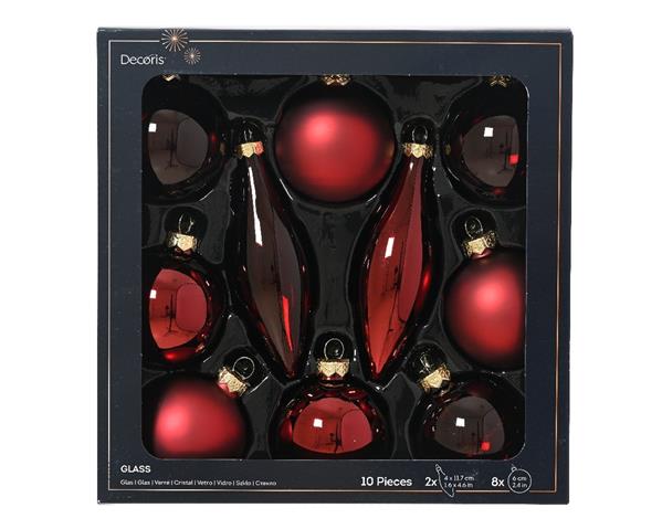 Grote foto kerstballen glas ossenbloed mix set van 10 verzamelen overige verzamelingen