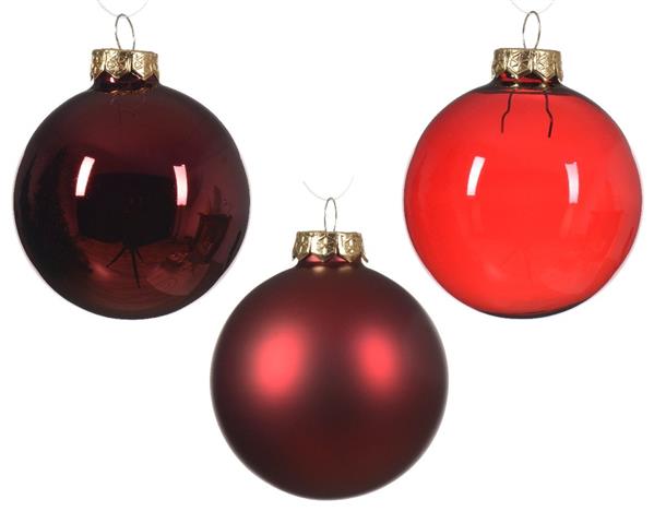 Grote foto kerstballen glas ossenbloedrood 7 cm set van 21 verzamelen overige verzamelingen