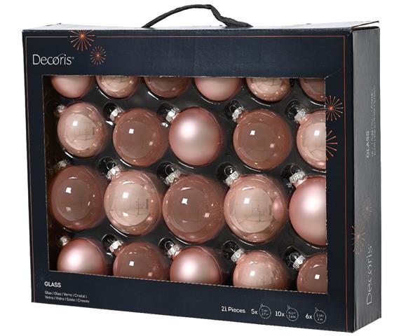 Grote foto kerstballen glas poederroze 7 cm set van 21 verzamelen overige verzamelingen