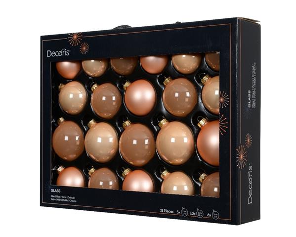Grote foto kerstballen glas peach pearl 7 cm set van 21 verzamelen overige verzamelingen