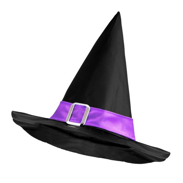 Grote foto halloween heksenhoed zwart paars met riem verzamelen overige verzamelingen