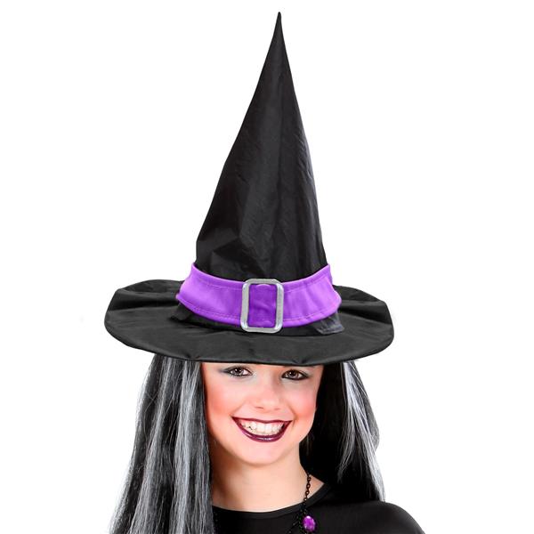 Grote foto halloween heksenhoed zwart paars met riem verzamelen overige verzamelingen