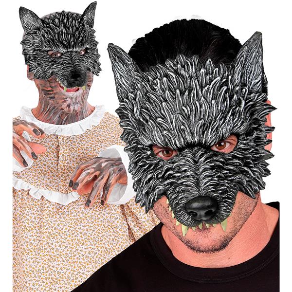 Grote foto halloween masker grijs wolf verzamelen overige verzamelingen