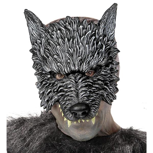 Grote foto halloween masker grijs wolf verzamelen overige verzamelingen