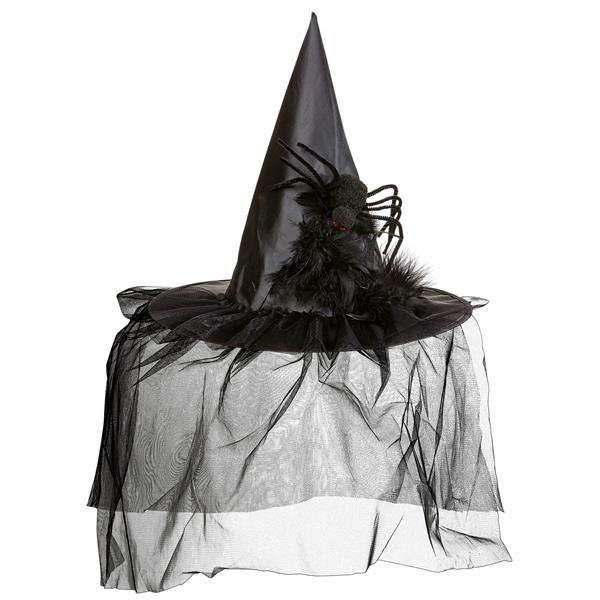 Grote foto halloween heksenhoed met sluier en spin verzamelen overige verzamelingen