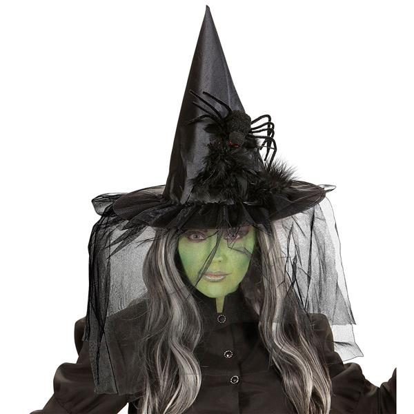Grote foto halloween heksenhoed met sluier en spin verzamelen overige verzamelingen