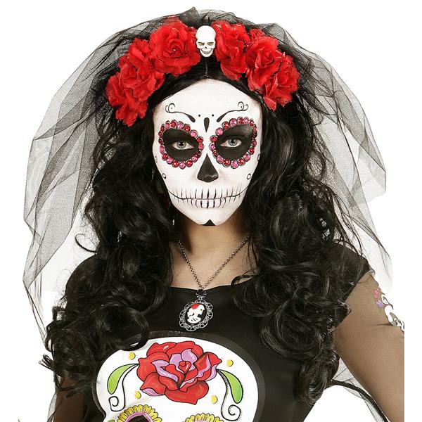 Grote foto halloween haarband zwart rood sluier verzamelen overige verzamelingen