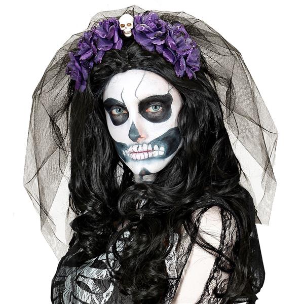 Grote foto halloween haarband zwart paars sluier verzamelen overige verzamelingen