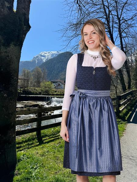 Grote foto donkerblauwe dirndl jurk oktoberfest dames met insteekzak 2 delig verzamelen overige verzamelingen