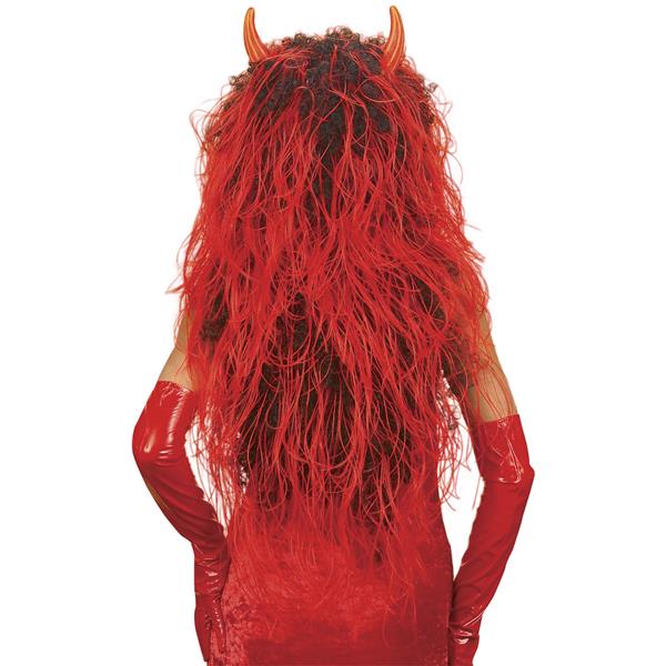 Grote foto halloween pruik rood lang haar duivel verzamelen overige verzamelingen