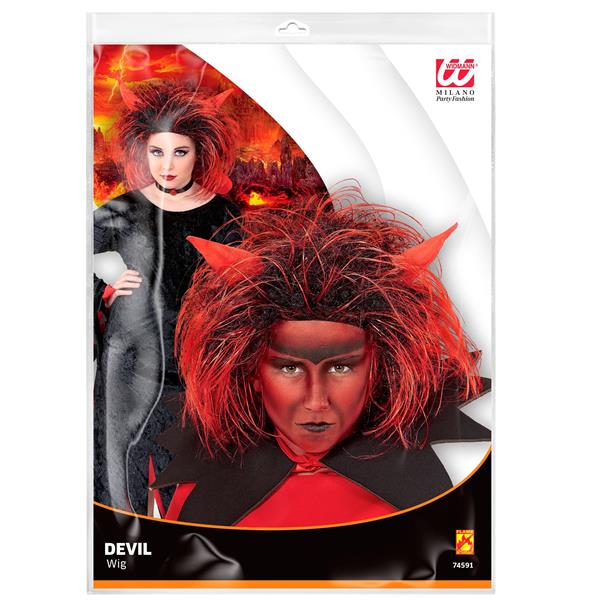 Grote foto halloween pruik rood zwart duivel verzamelen overige verzamelingen