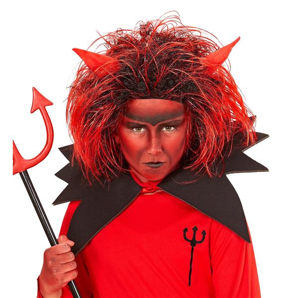Grote foto halloween pruik rood zwart duivel verzamelen overige verzamelingen