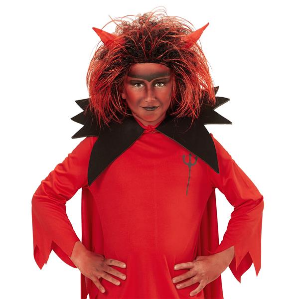 Grote foto halloween pruik rood zwart duivel verzamelen overige verzamelingen