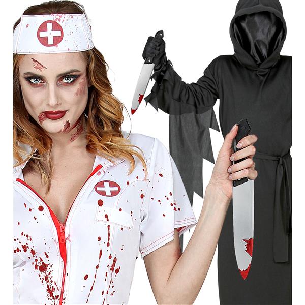 Grote foto halloween nep mes bloederig 30cm verzamelen overige verzamelingen
